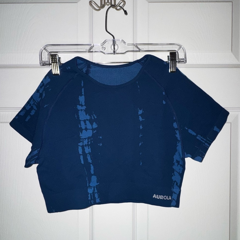 Aurola Blue Tie-Dye Crop Top